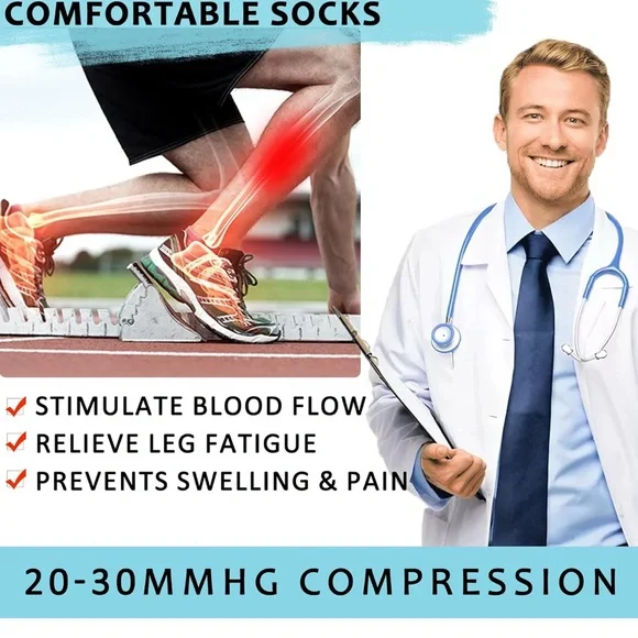 New Unisex Compression Socks Athletic Socks 20-30 mmhg bundle of 4 - Picture 5 of 7